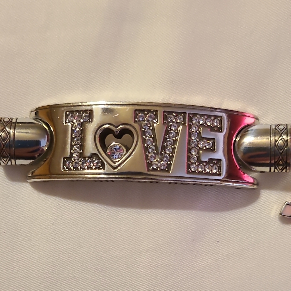 Silver and Pink LOVE Bracelet